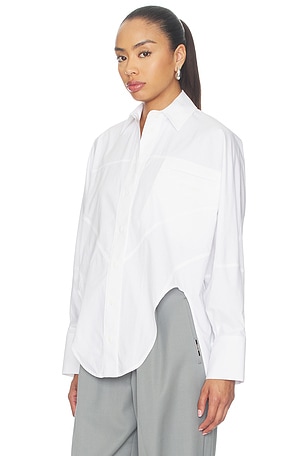 THE ATTICO Oversized Shirt in White. Size 42. Also