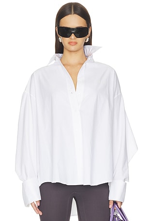THE ATTICO Oversized Shirt in White. Size 38. Also