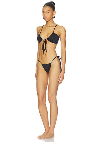 THE ATTICO Tie Bikini Set in Black