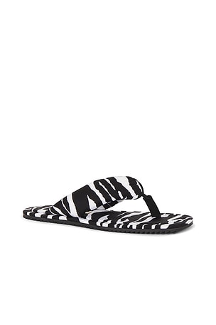 THE ATTICO Indie Flat Thong Sandal in White,Black