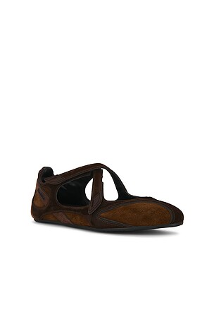 THE ATTICO Floor01 Ballerina Flat in Brown. Size 40. Also