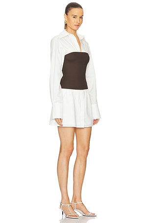 Anna Quan Claudia Dress in Brown, White