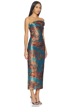 Anna Quan Marielle Dress in Teal,Orange