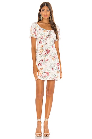 knee length dresses for ladies English Factory Women's Lace Trimmed Shirt Mini Dress main image 0