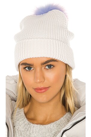 Autumn Cashmere Unicorn Pom Pom Hat in Chalk | REVOLVE display picture 3