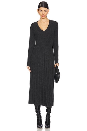 V Neck Ribbed Cashmere Dress Autumn Cashmere