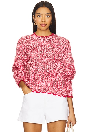 Tipped Ladder Stitch Crew Top Autumn Cashmere