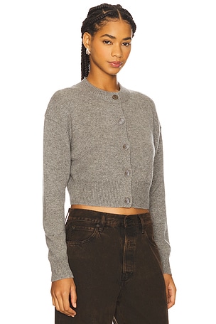 Autumn Cashmere Cropped Cardigan in Grey