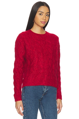 Autumn Cashmere Cable Crew Sweater in Red