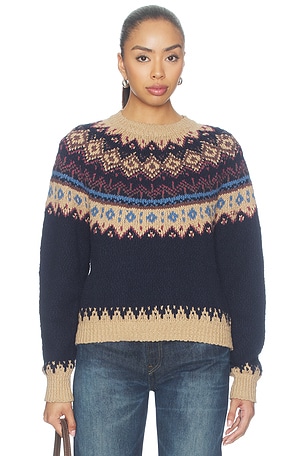 Chunky Fair Isle Crew Sweater Autumn Cashmere