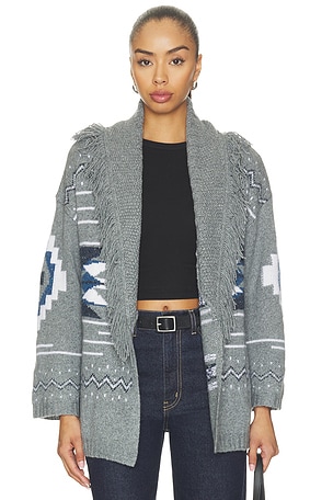 Southwest Fringed Shawl Collar Throw Autumn Cashmere