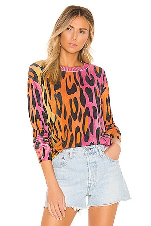 Autumn Cashmere Printed Ombre Leopard Crew in Warm Combo REVOLVE