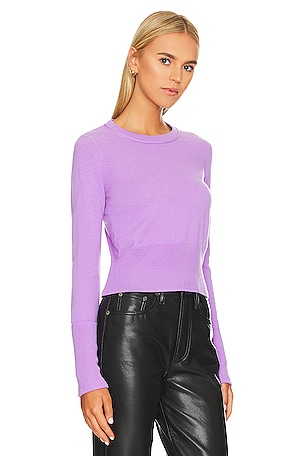 Autumn Cashmere Cropped Sweater in Purple