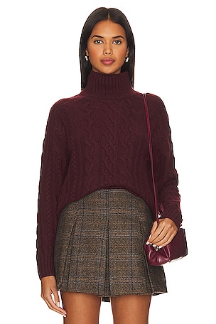Cropped Cable Mock Neck Autumn Cashmere