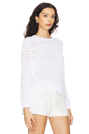 Autumn Cashmere Mesh Crew Sweatshirt in White