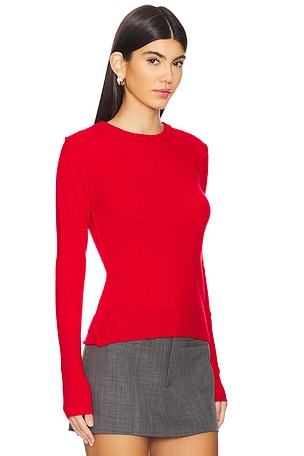 Autumn Cashmere Unfinished Edge Crew in Red