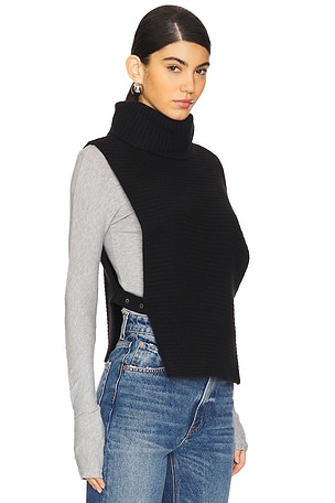 Autumn Cashmere Bib Neck Warmer in Black