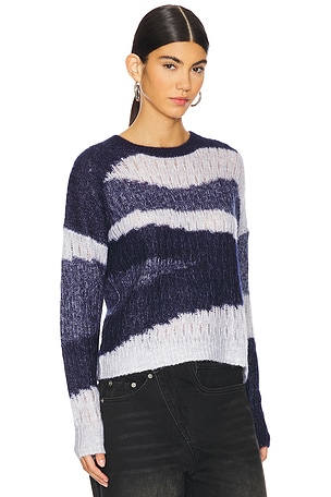 Autumn Cashmere Geometric Graphic Crew in Blue