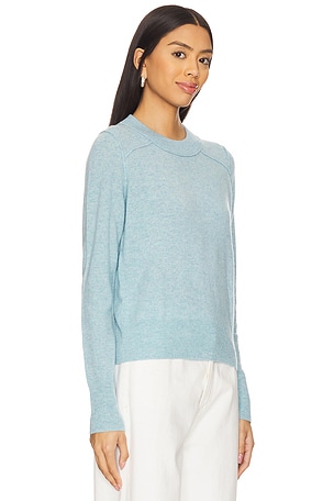 Autumn Cashmere Cropped Crew With Reversed Seams in Baby Blue