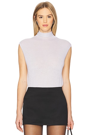 Sleeveless Shimmer Funnel Neck Sweater Autumn Cashmere