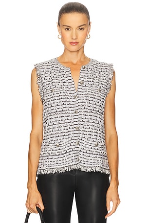Long Tweed Vest With Fringe Autumn Cashmere