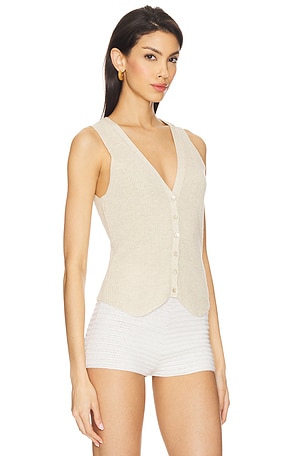 Autumn Cashmere Shaker Vest in Neutral