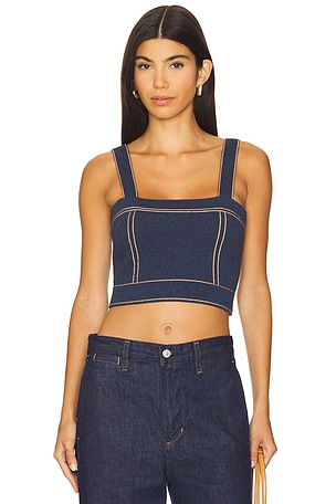 Cropped Top Stitch Tank Top Autumn Cashmere