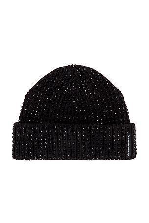 Rib Beanie With All Over Hotfix Crystal Alexander Wang