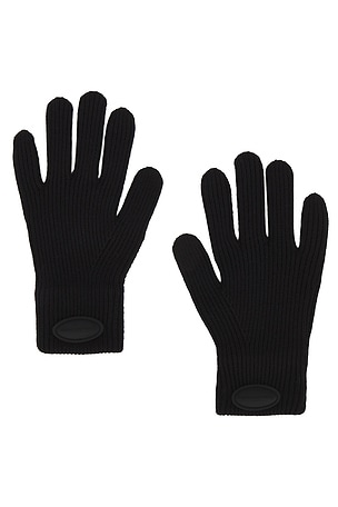 Ribbed Glove With Domed Logo Patch Alexander Wang