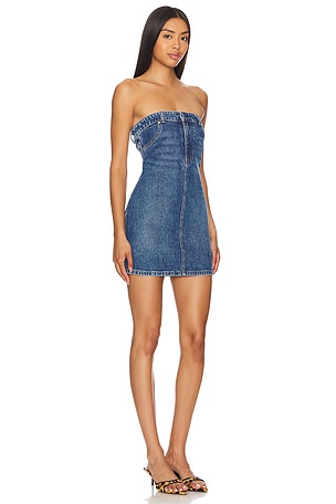 Alexander Wang Stretch Denim Tube Dress in Blue