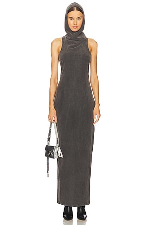 Cowl Neck Racer Back Fitted Long Dress Alexander Wang