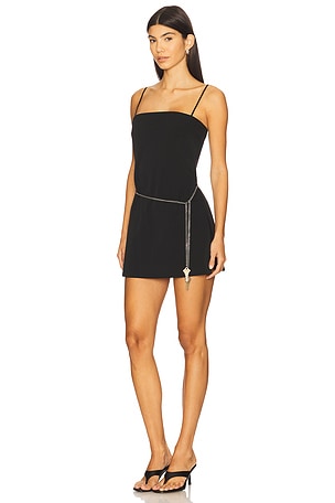 Alexander Wang Mini Dress With Built in Short And Waist Chain in Black