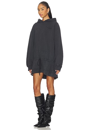 Alexander Wang Dropped Waist Hoodie Dress in Black