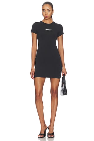 Fitted Mini Dress With Logo Print Alexander Wang
