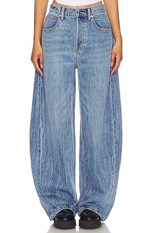 Oversized Rounded Low Rise Jean Creased Wash Alexander Wang