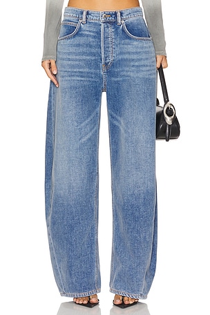 Oversized Rounded Low Rise Jean Brushed Denim Alexander Wang