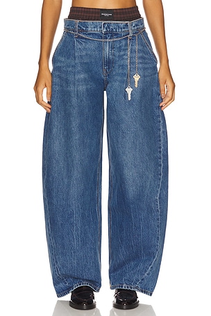 Prestyled Oversized Pleated Jea Alexander Wang