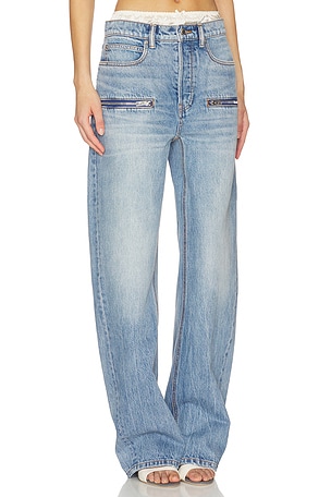 Alexander Wang Silk Prestyle Float Jeans With Horizontal Zips in Blue