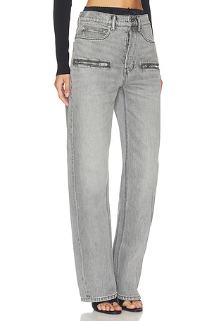 Alexander Wang Silk Prestyle Float Jeans With Horizontal Zips in Grey