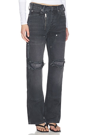 Alexander Wang Mid Rise Carpenter Jeans With Zip in Black