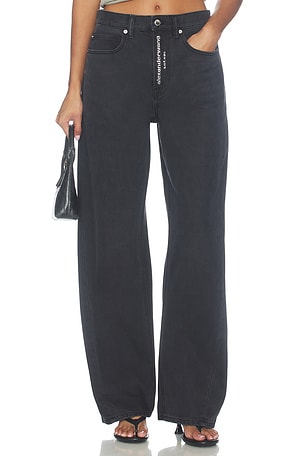 Float Jeans With Hotfix Logo Fly Alexander Wang