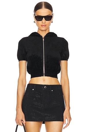 Short Sleeve Cropped Zip Hoodie Alexander Wang