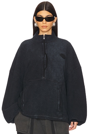 Alexander Wang Oversized Unisex Funnel Neck Half Zip in Navy