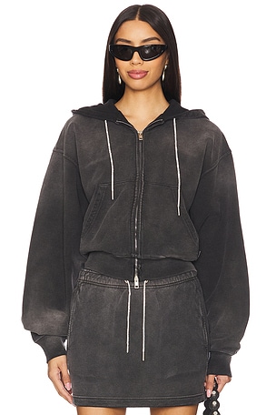 Zip Up With Rhinestone Drawcord Alexander Wang