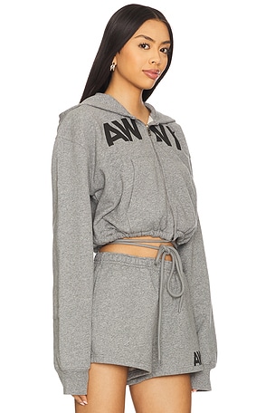 Alexander Wang Deconstructed Wrap Hoodie in Grey