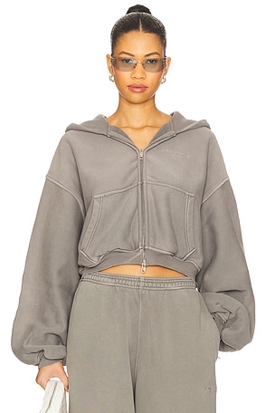 Oversized Cropped Zip-up Hoodie Alexander Wang