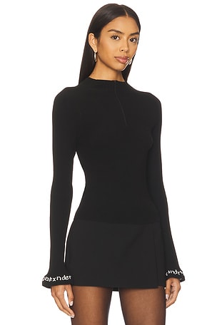 Alexander Wang PULL LOGO RIBBED en Noir