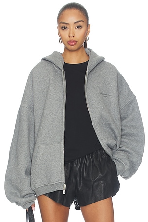 Oversized Zip-up Hoodie With Allover Hotfix Alexander Wang
