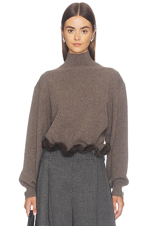Turtleneck With Wired Faux Mink Trim Alexander Wang