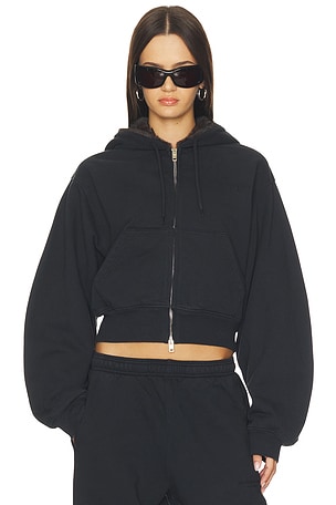 Zip-up Hoodie With Faux Fur Hood Alexander Wang